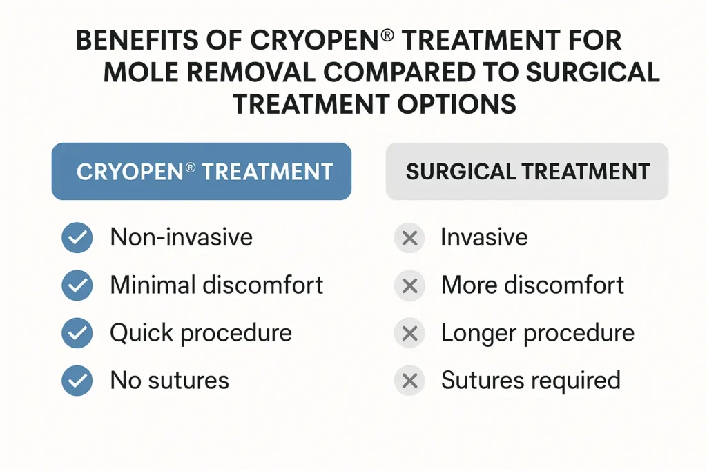 Benefits of facial mole removal Daventry - call our team today to book a consultation